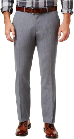 Tasso Elba Mens Wool Flat Front Trouser Pants Gray 36/32