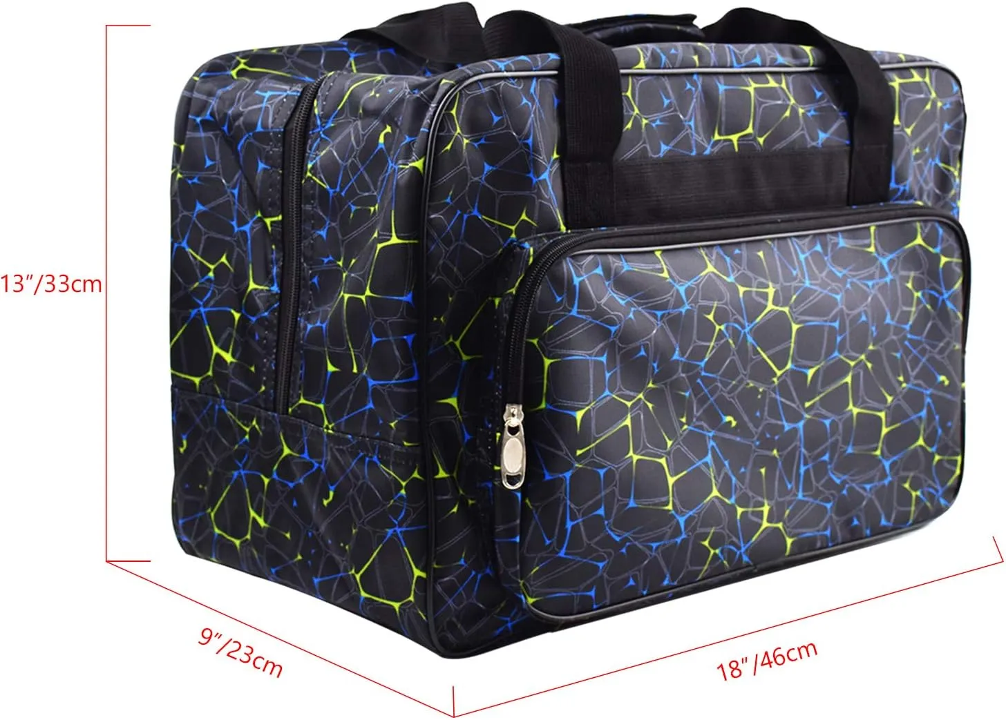 TLBTEK Black Sewing Machine Carrying Case,Universal Canvas Carry Tote Bag,Portable Padded Storage Dust Cover with Pockets for Sewing Machine