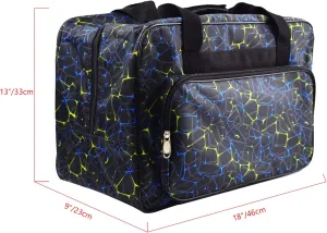 TLBTEK Black Sewing Machine Carrying Case,Universal Canvas Carry Tote Bag,Portable Padded Storage Dust Cover with Pockets for Sewing Machine