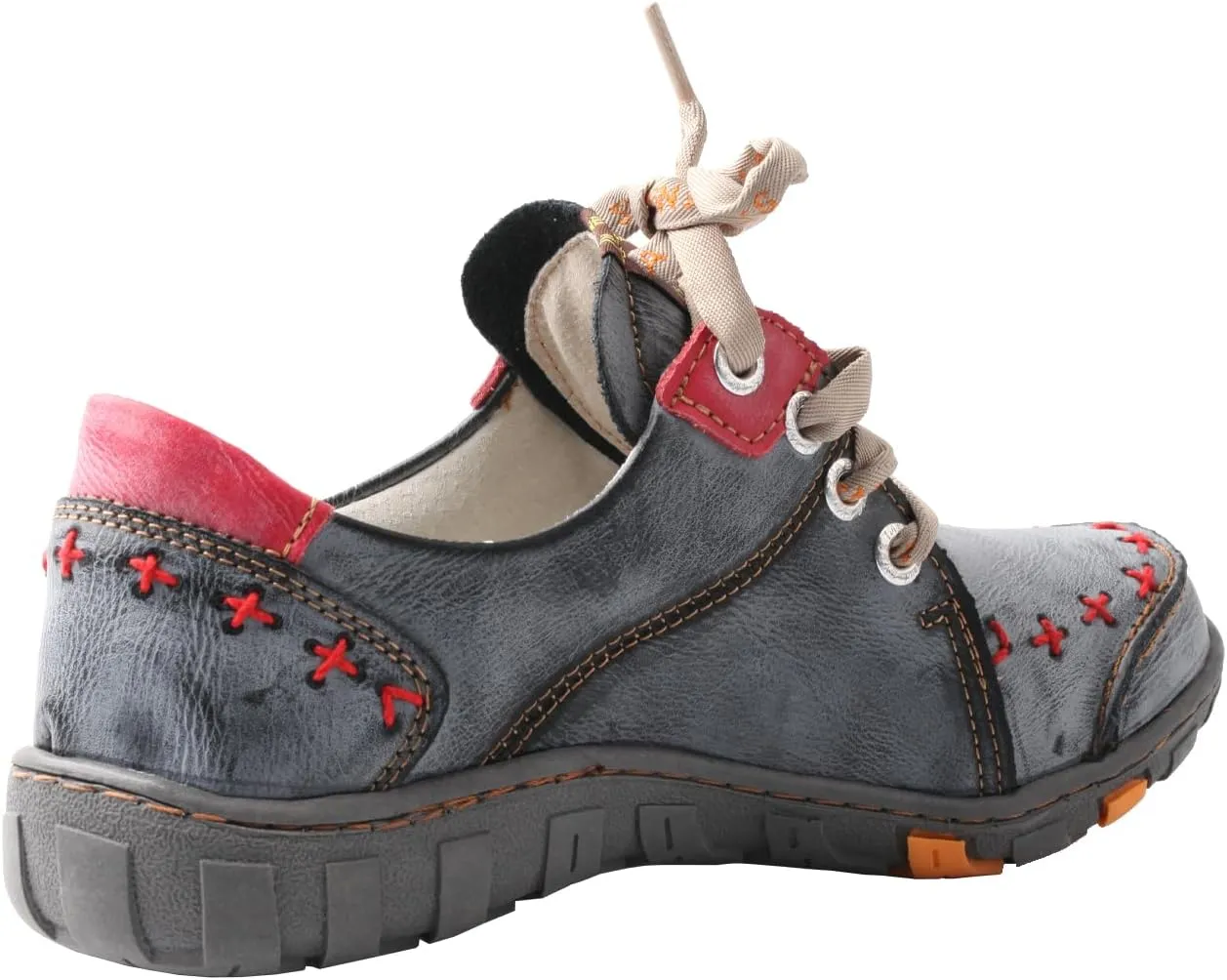 TMA EYES Women's Flat Shoes Lace-Up Fashion Leather Shoes