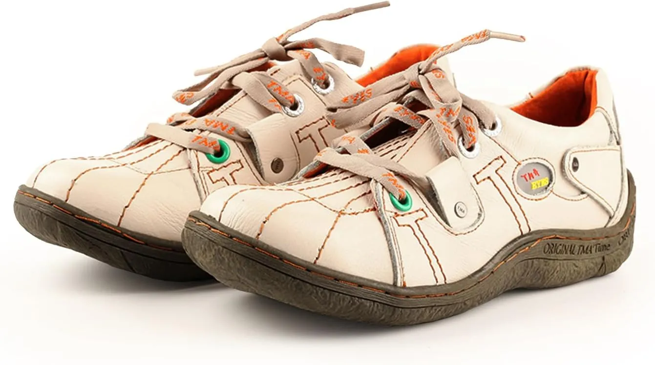 TMA EYES Women's Sneaker Genuine Leather Flat Shoes for Outdoor Sports Casual Shoes