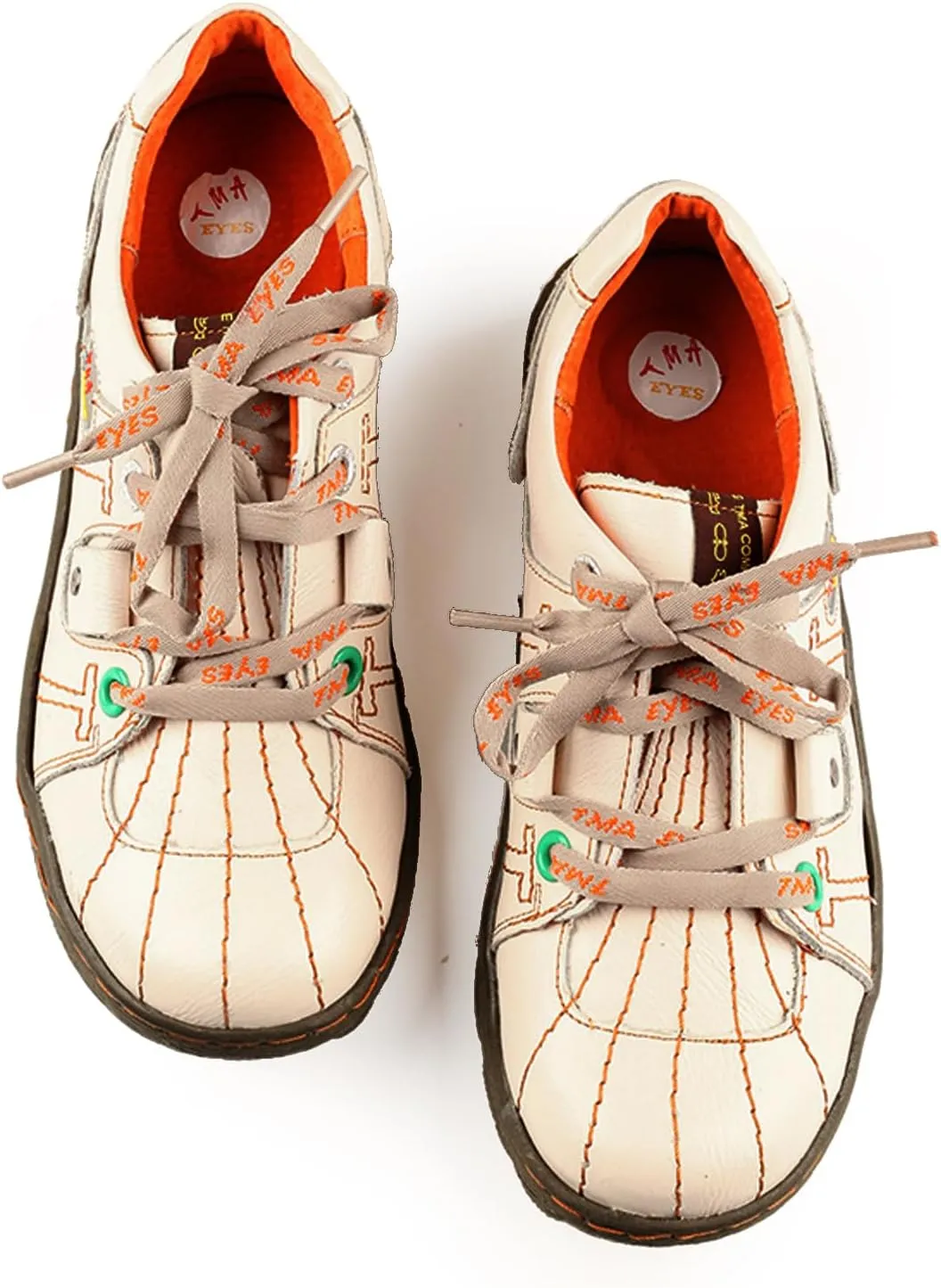 TMA EYES Women's Sneaker Genuine Leather Flat Shoes for Outdoor Sports Casual Shoes