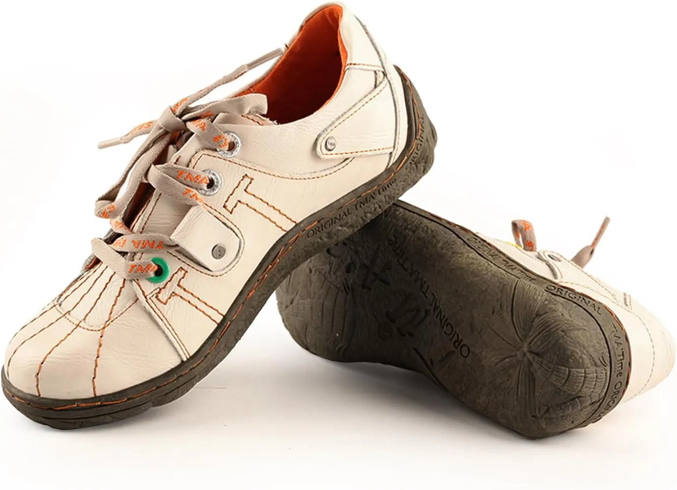 TMA EYES Women's Sneaker Genuine Leather Flat Shoes for Outdoor Sports Casual Shoes