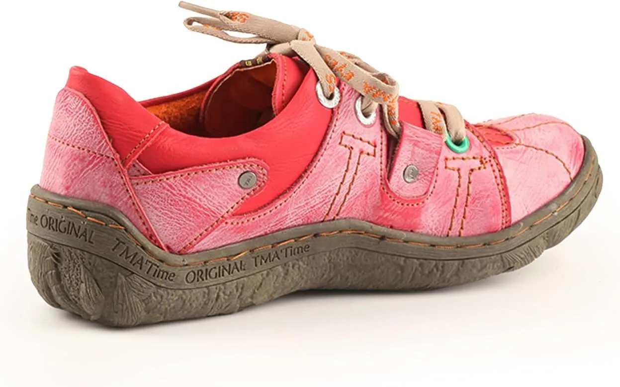 TMA EYES Women's Sneaker Genuine Leather Flat Shoes for Outdoor Sports Casual Shoes