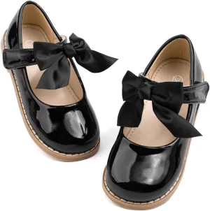 Toddler Girl Dress Shoes Bow Knot Mary Jane Flat Shoes Little Girl Wedding Party School Church Shoes