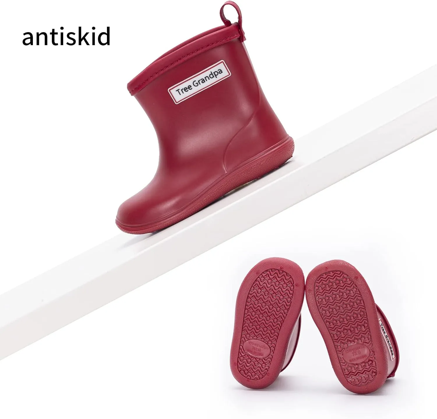 Toddler Kids Rain Boots for Boys Girls Easy-on Lightweight Waterproof Rainboots Baby