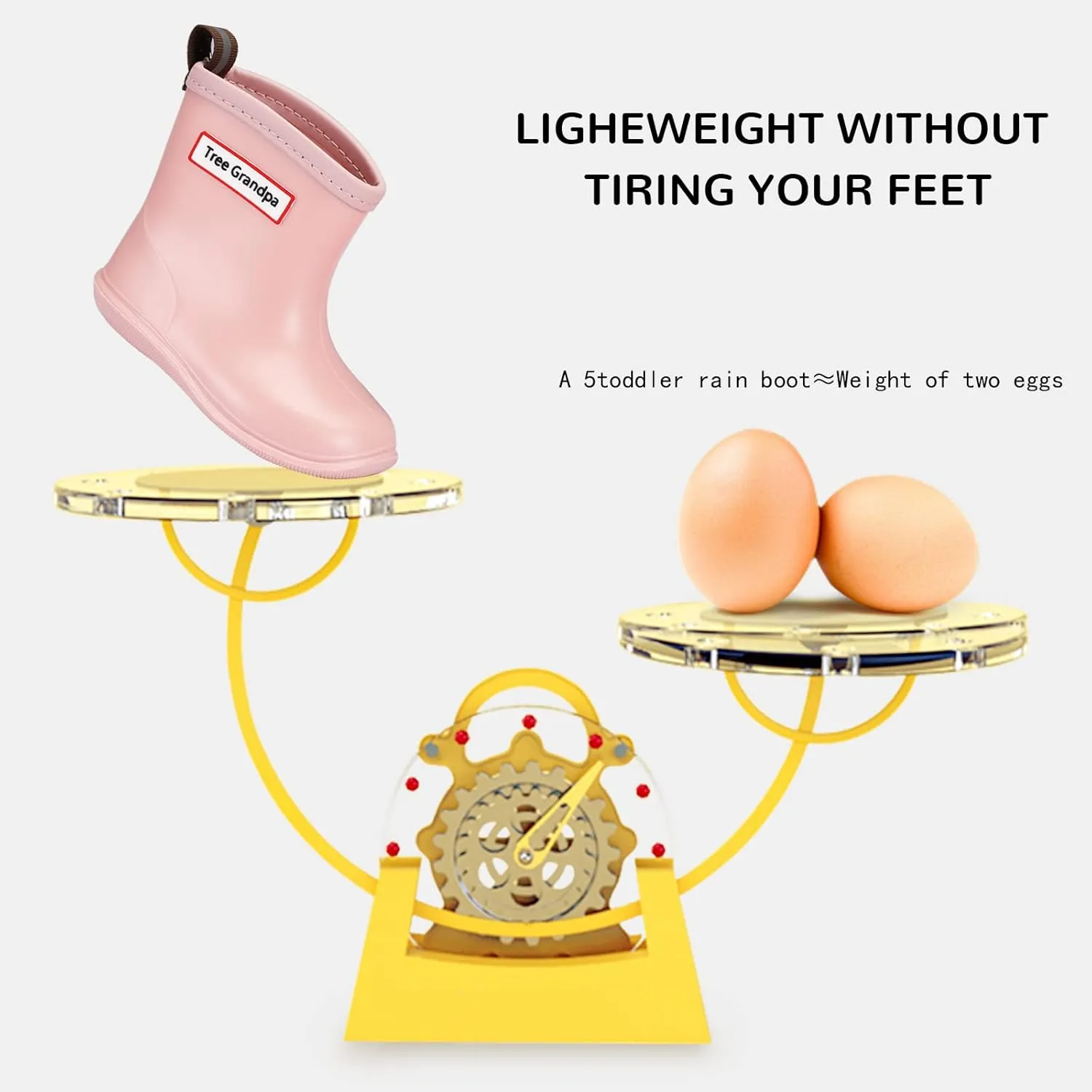 Toddler Kids Rain Boots for Boys Girls Easy-on Lightweight Waterproof Rainboots Baby
