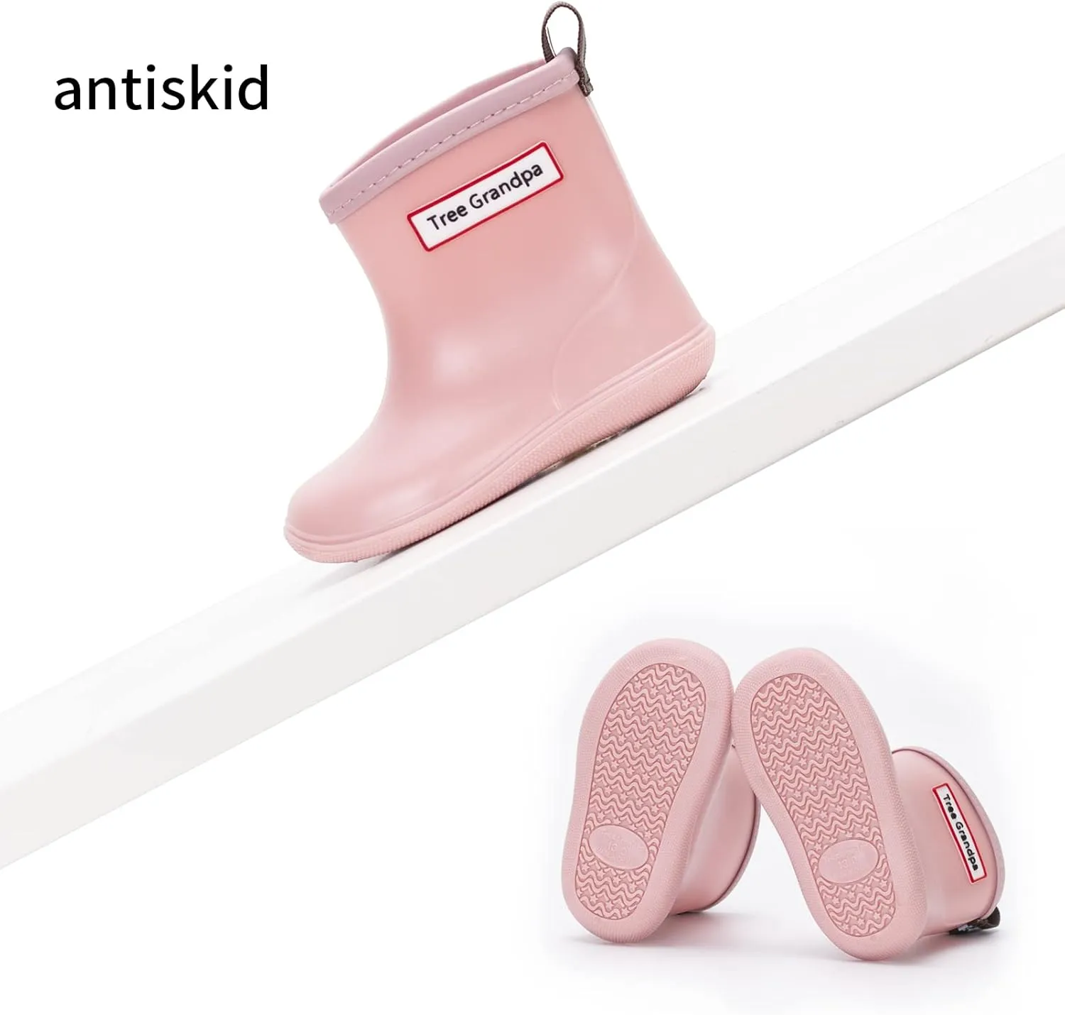 Toddler Kids Rain Boots for Boys Girls Easy-on Lightweight Waterproof Rainboots Baby