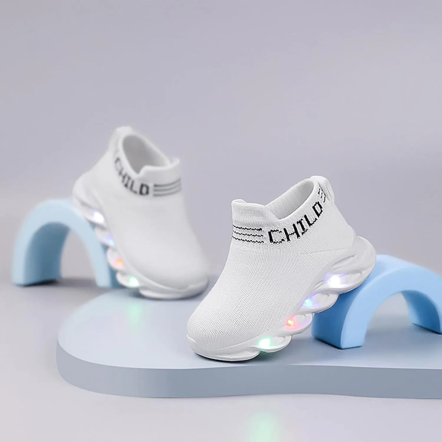 Toddler Little Kids Sneaker Light Up Shoes Breathable Athletic Casual Walking Tennis Boys Girls Shoe