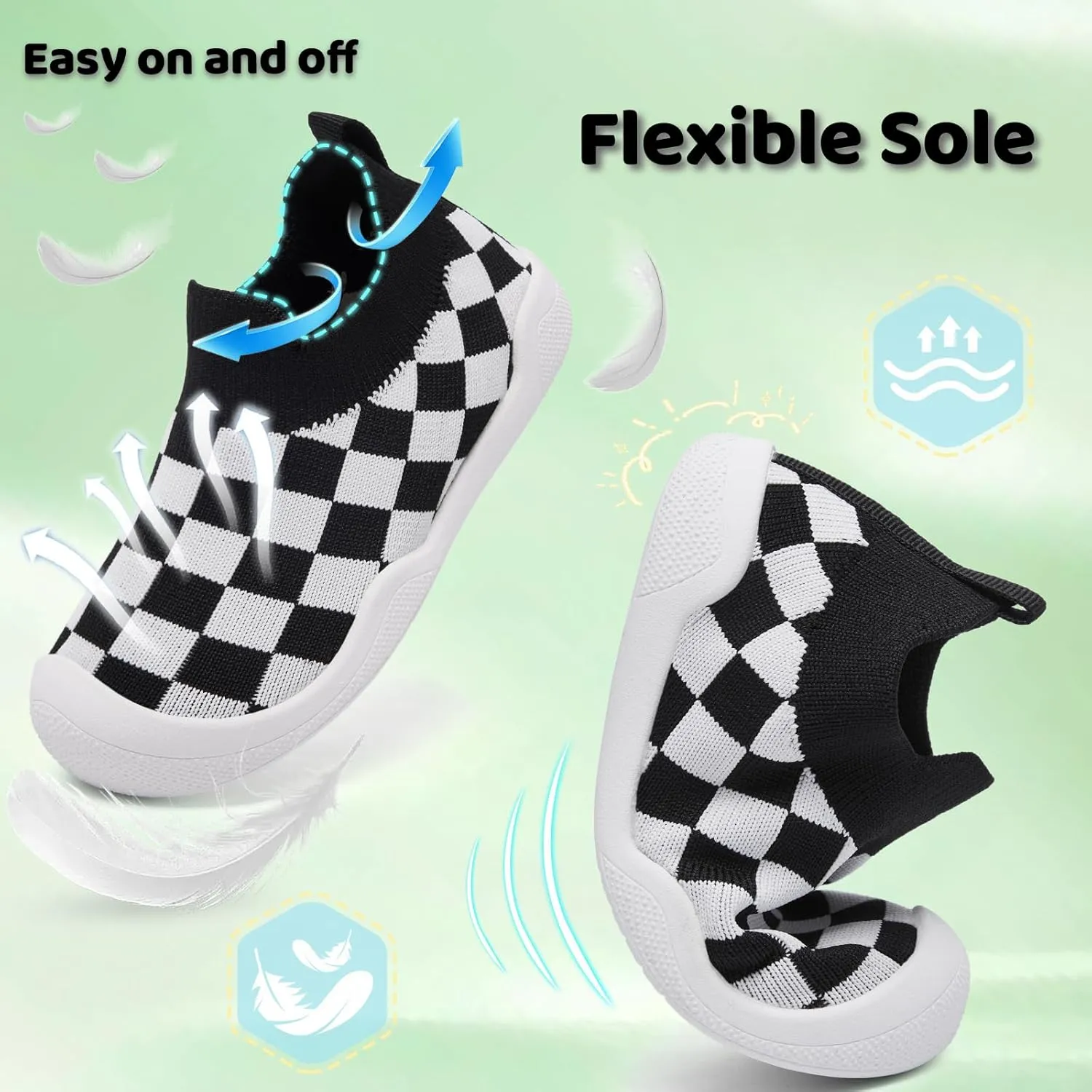 Toddler Shoes Boys Girls | with Arch Support | Slip-on| Barefoot | Breathable & Non-Slip Tennis Shoes