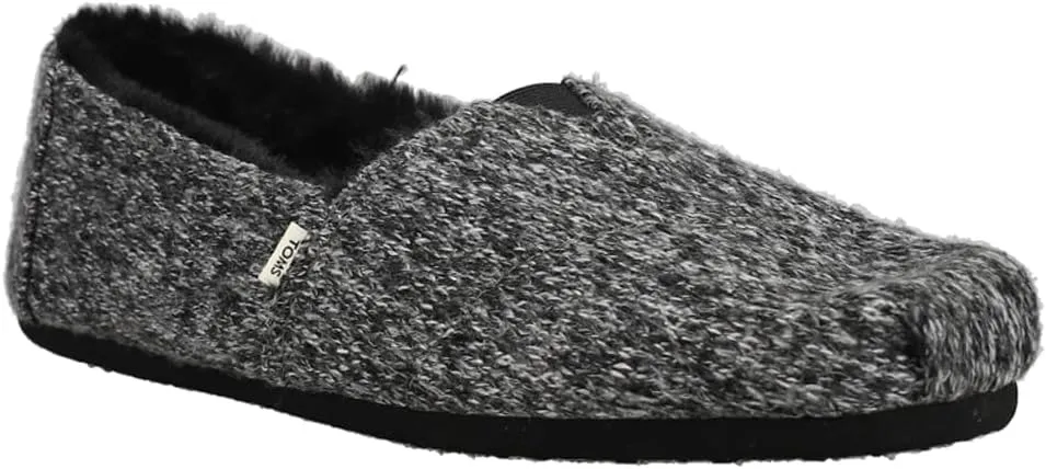 TOMS Womens Alpargata Cozy Belmont Slip On Flats Casual - Black
