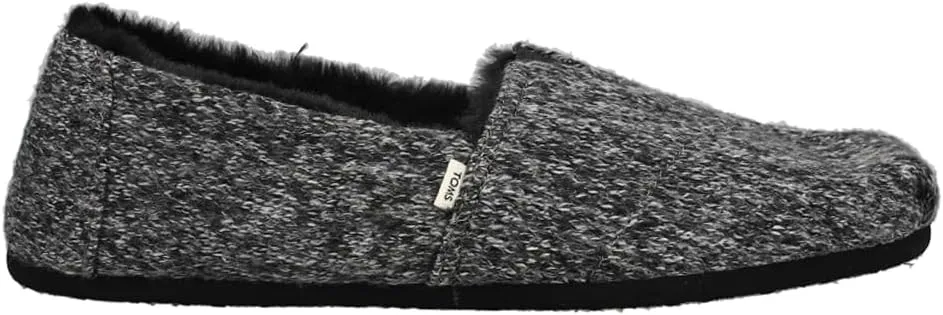 TOMS Womens Alpargata Cozy Belmont Slip On Flats Casual - Black