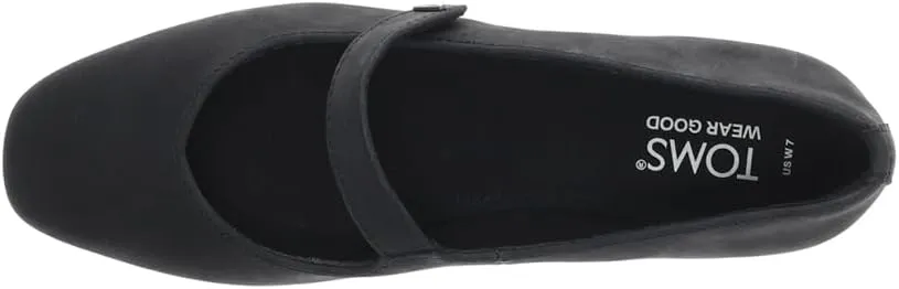 TOMS Womens Bianca Mary Jane Ballet Flats Casual - Black
