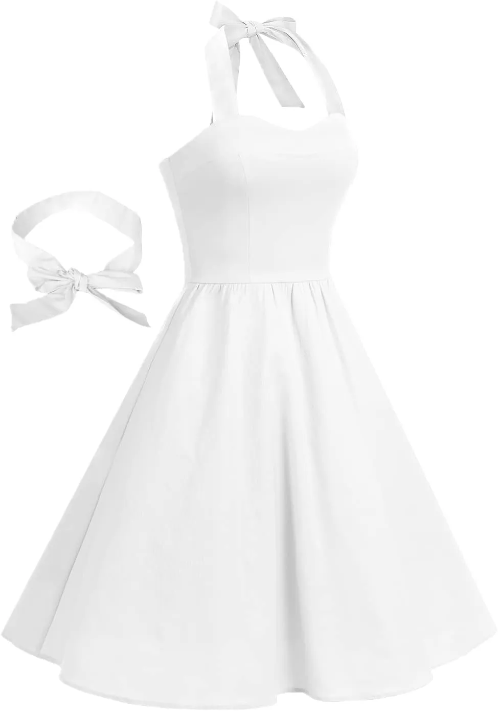 Topdress Women'sVintage Polka Audrey Dress 1950s Halter Retro Cocktail Dress
