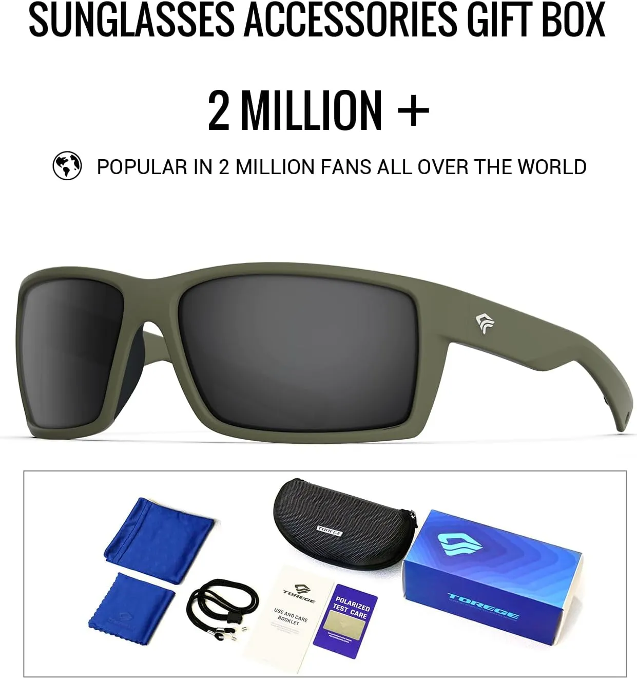 TOREGE Sports Polarized Sunglasses for Men Women Flexible Frame Cycling Running Driving Fishing Mountaineering TR24