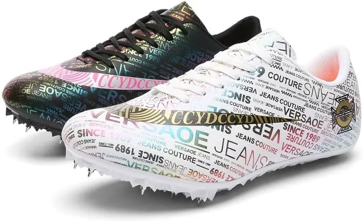 Track Shoes Spikes Mens Womens Mesh Breathable Athletics Sprint Racing Running Nail Sneaker Track and Field Shoes Boys Girls