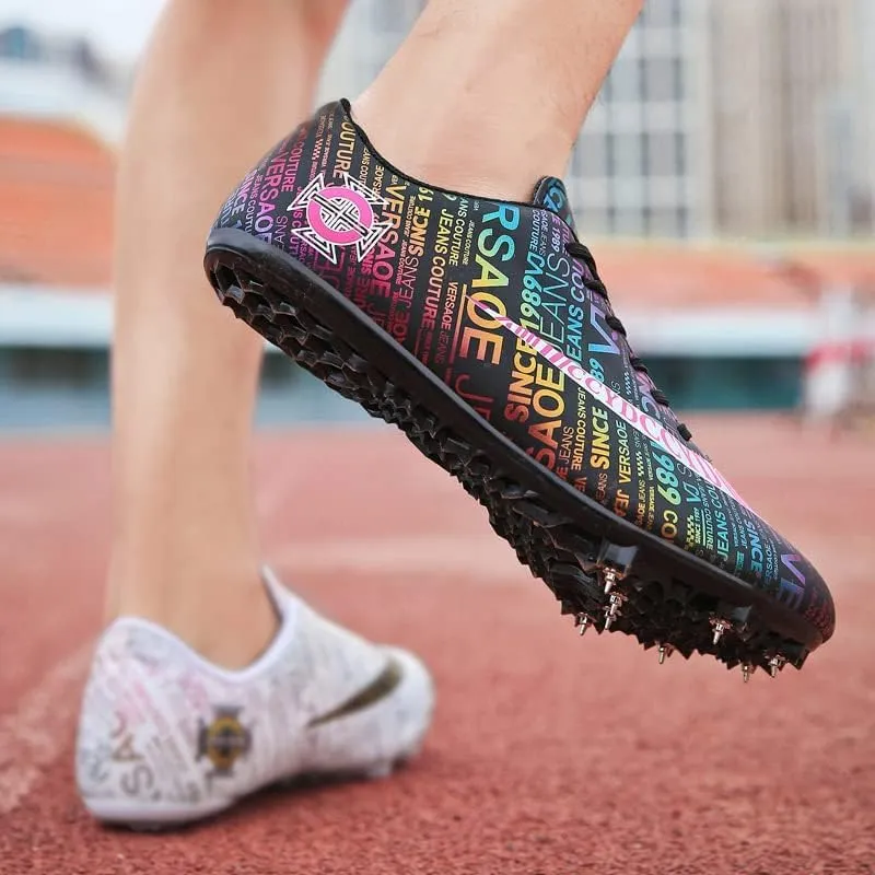 Track Shoes Spikes Mens Womens Mesh Breathable Athletics Sprint Racing Running Nail Sneaker Track and Field Shoes Boys Girls