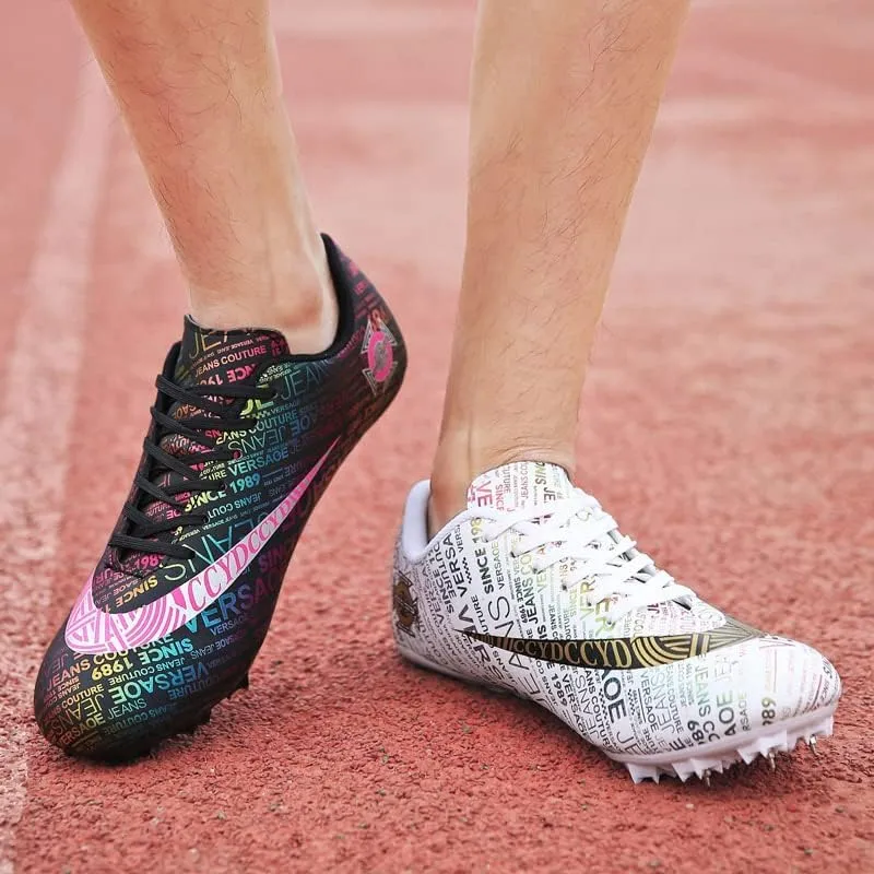 Track Shoes Spikes Mens Womens Mesh Breathable Athletics Sprint Racing Running Nail Sneaker Track and Field Shoes Boys Girls