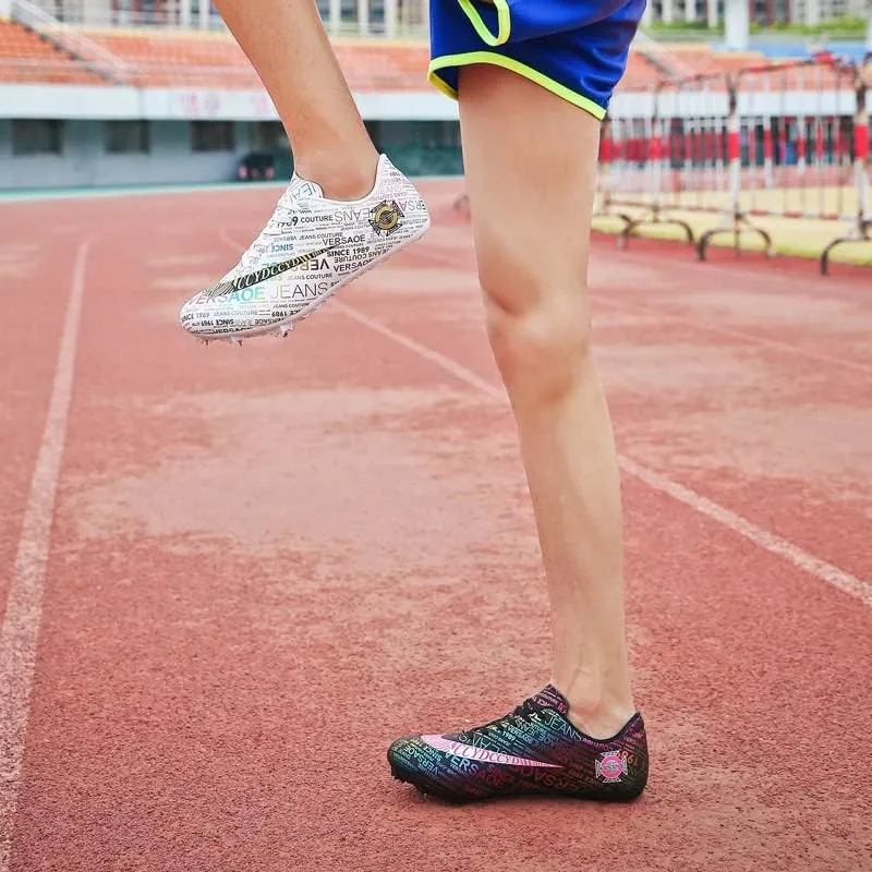 Track Shoes Spikes Mens Womens Mesh Breathable Athletics Sprint Racing Running Nail Sneaker Track and Field Shoes Boys Girls