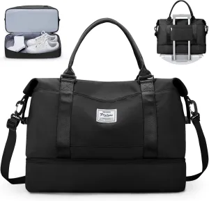 Travel Duffel Bag with Shoes Compartment, Overnight Weekender Bags for Women,Carry on Personal Item Bag