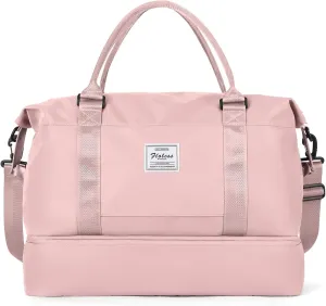 Travel Duffel Bag with Shoes Compartment, Overnight Weekender Bags for Women,Carry on Personal Item Bag，Extra Large