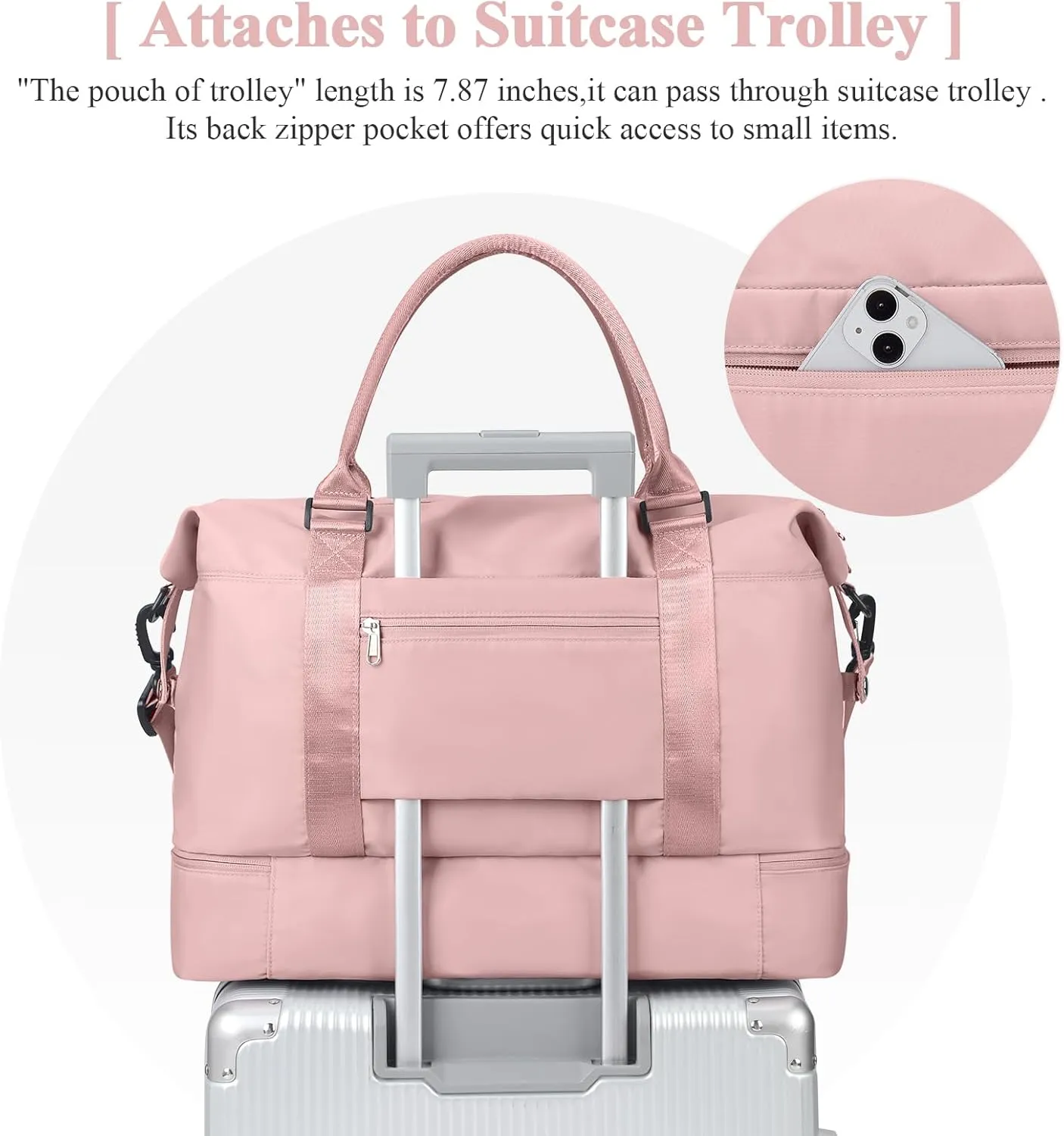 Travel Duffel Bag with Shoes Compartment, Overnight Weekender Bags for Women,Carry on Personal Item Bag，Extra Large