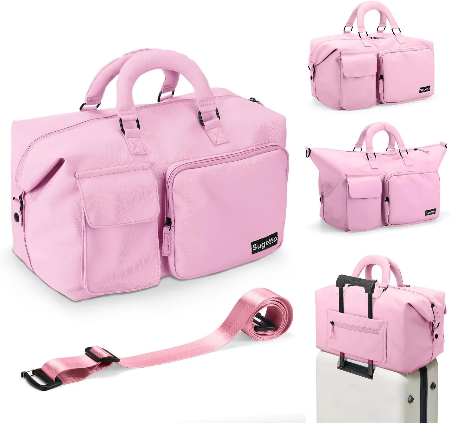 Travel Duffle Bag Carry On Weekender Bags for women, Duffel bag Small Gym Bag for Women men with Shoe Compartment
