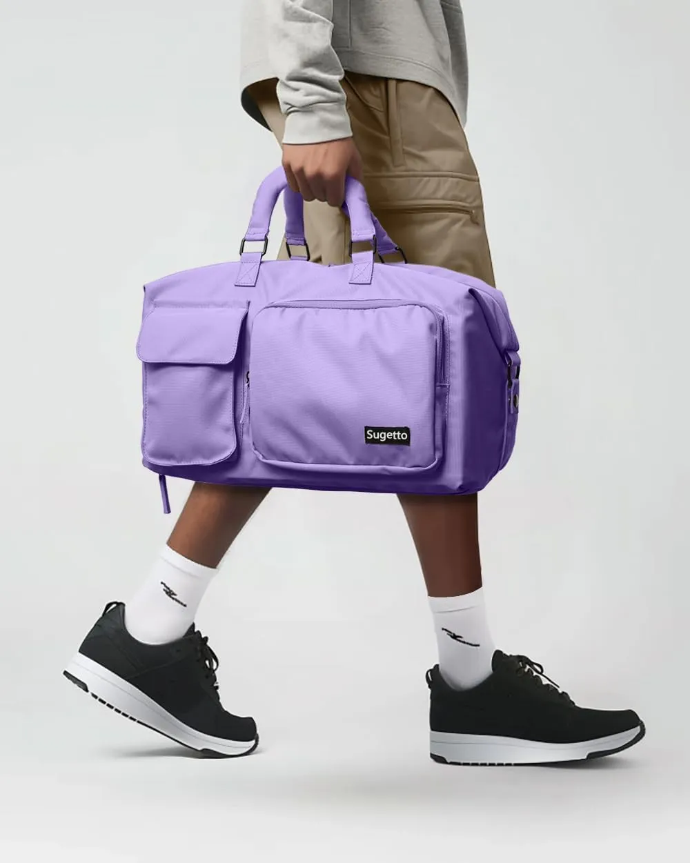 Travel Duffle Bag Carry On Weekender Bags for women, Duffel bag Small Gym Bag for Women men with Shoe Compartment