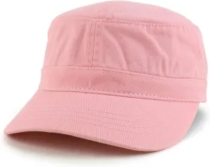 Trendy Apparel Shop Cotton Army Cap Military Flat Top Adjustable Baseball Cap