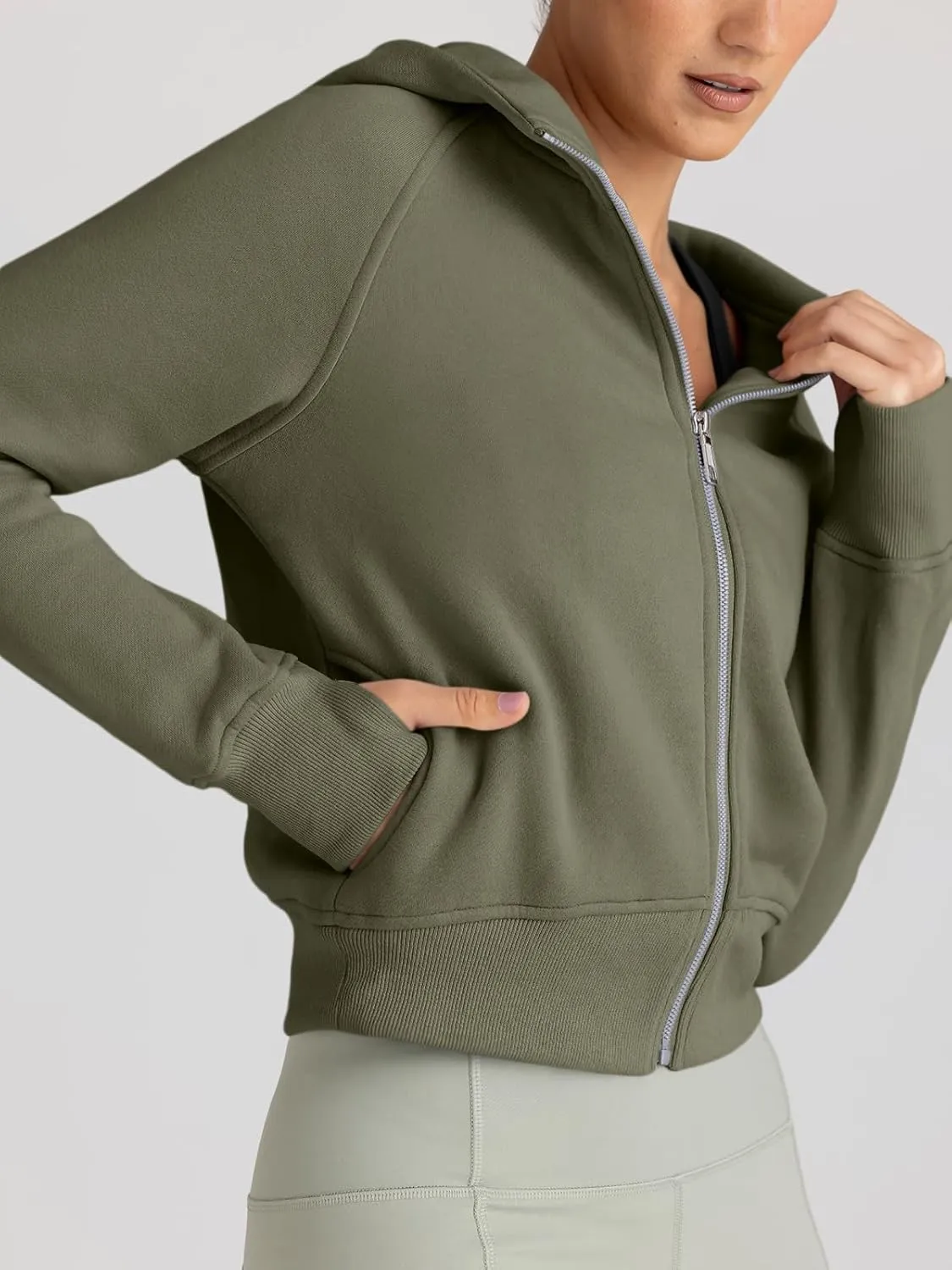 Trendy Queen Womens Zip Up Hoodies Jackets Cropped Sweatshirts Fleece Fall Outfits Casual Comfy Y2k Tops Winter Clothes 2025