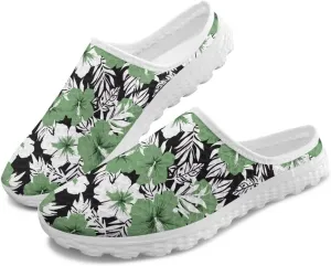 Tropical Flora Women's Arch Support Mule Garden Shoes Slip On Loafers Breathable Summer Barefoot Walking Flat