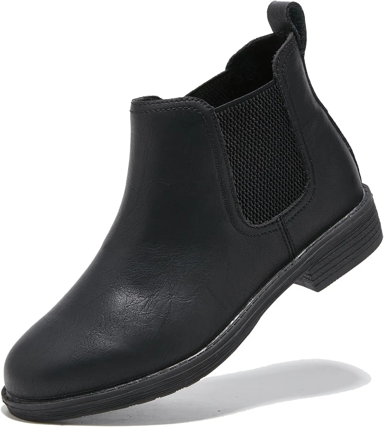 TRULAND Women's Leather Chelsea Boots - Classic Slip On Low Heel Fall Ankle Booties