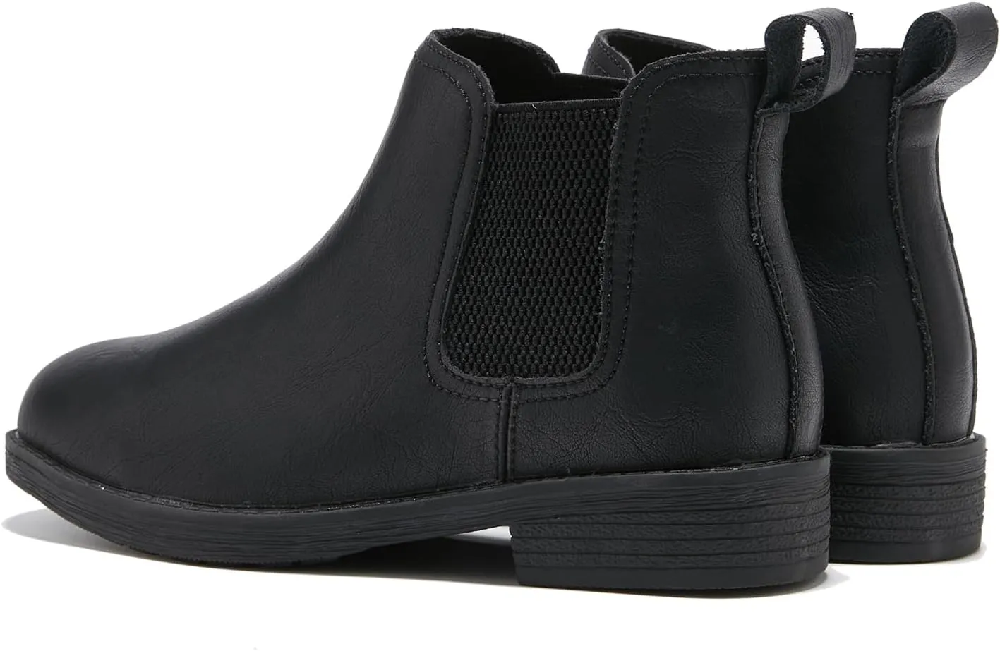 TRULAND Women's Leather Chelsea Boots - Classic Slip On Low Heel Fall Ankle Booties