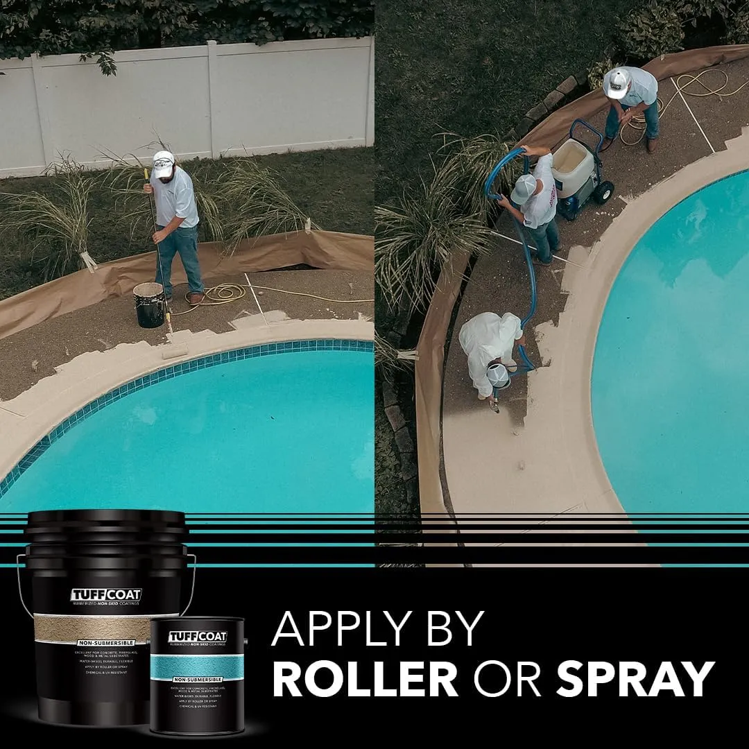 Tuff Coat UT-113 Medium Gray - 1 Gallon: Medium Texture, Non-Submersible, Water-Based, Rubberized Non-Skid Coating