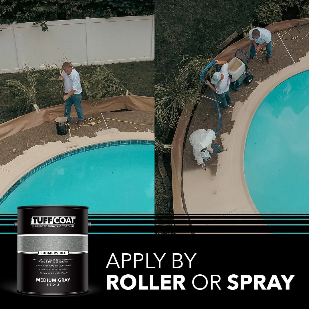 Tuff Coat UT-213 Medium Gray - Submersible, Water-Based, Rubberized Non-Skid Coating - 1 Gallon
