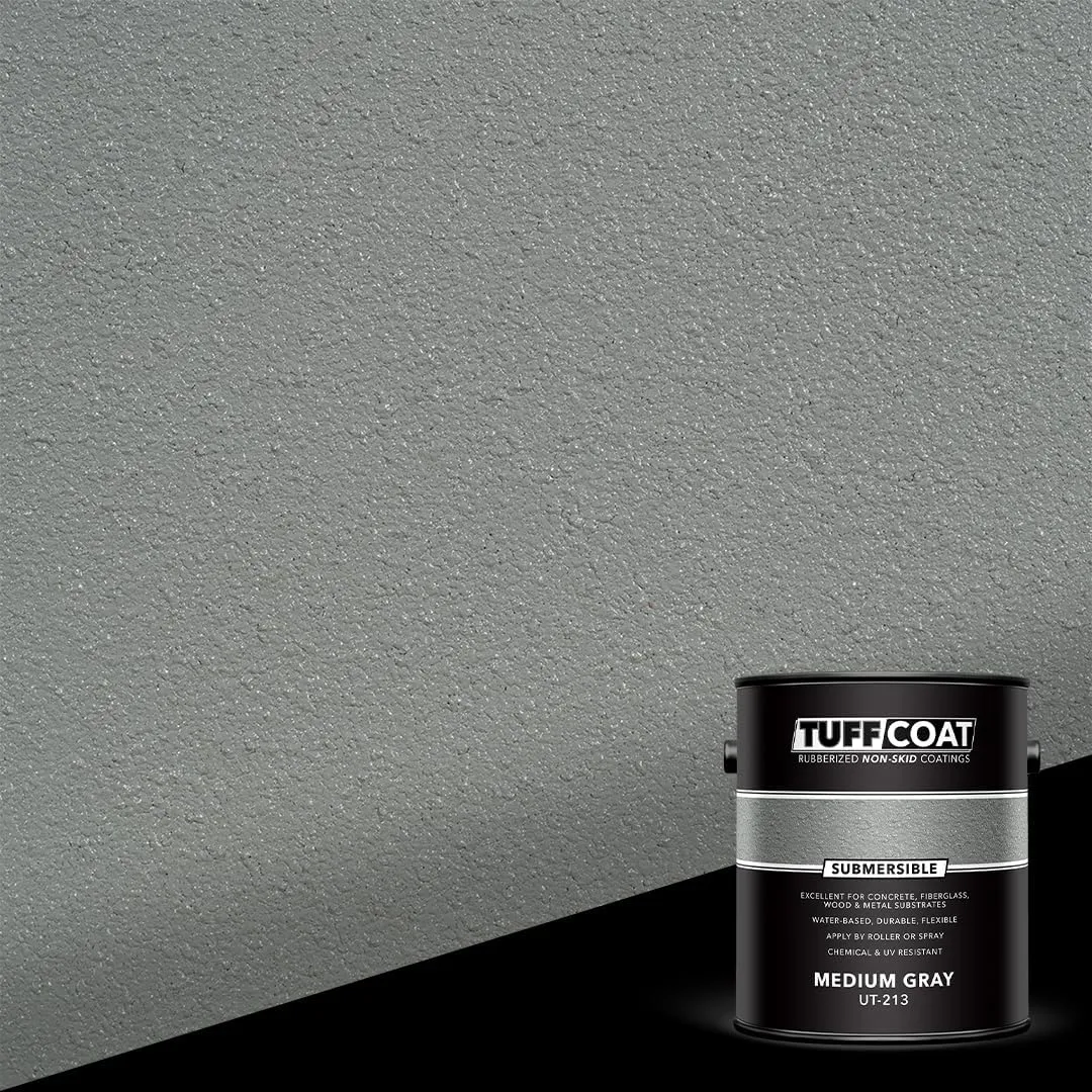 Tuff Coat UT-213 Medium Gray - Submersible, Water-Based, Rubberized Non-Skid Coating - 1 Gallon