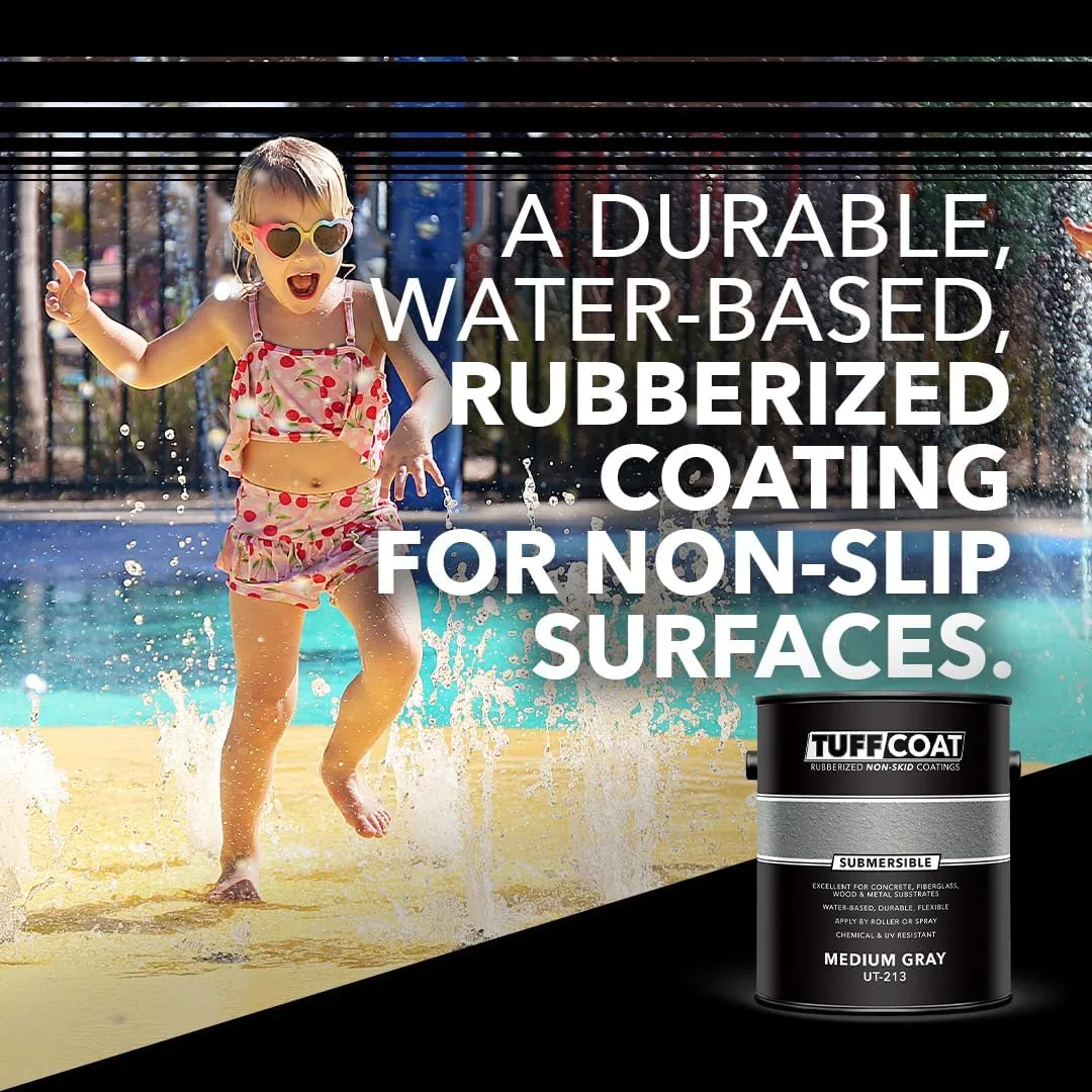 Tuff Coat UT-213 Medium Gray - Submersible, Water-Based, Rubberized Non-Skid Coating - 1 Gallon