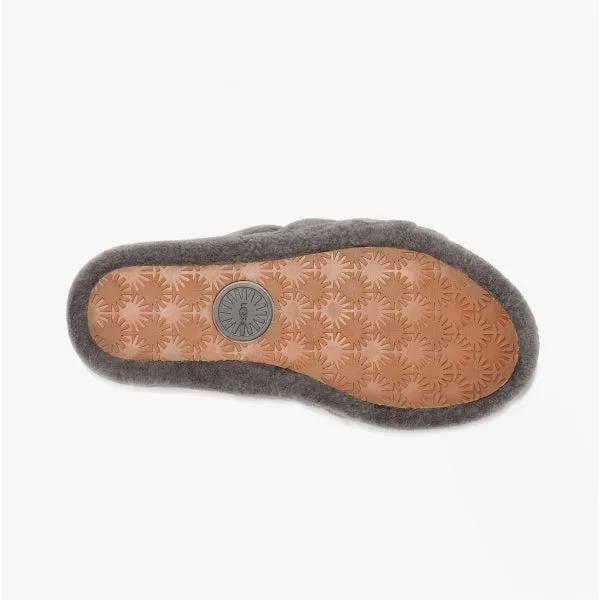 UGG FLUFF YEAH SLIDE Womens Slide Slippers Charcoal
