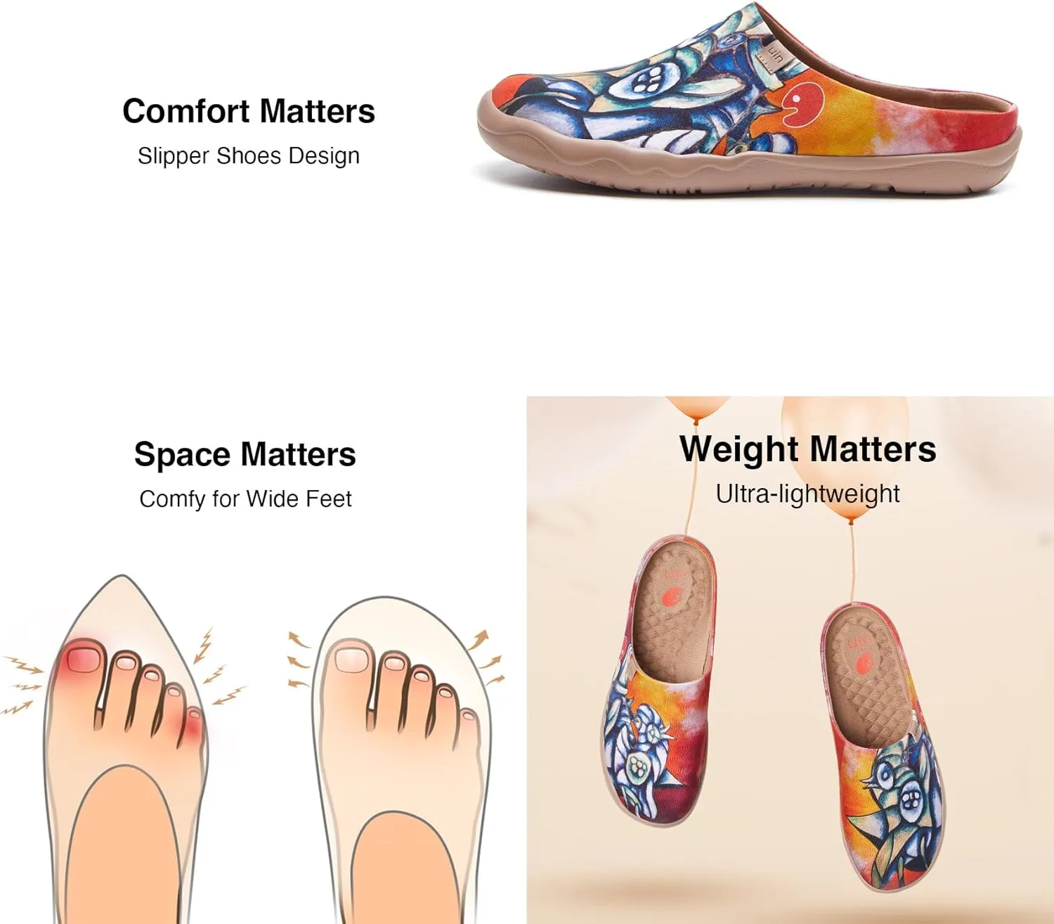 UIN Zoltan Women's Art Travel Shoes Comfort Slip On Loafers Lightweight Fashion Sneaker