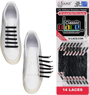 uLace Classic No-Tie Shoelaces - Elastic Shoe Laces for Sneakers | Stretchy, Elastic Laces | Easy Installation - 14 Laces