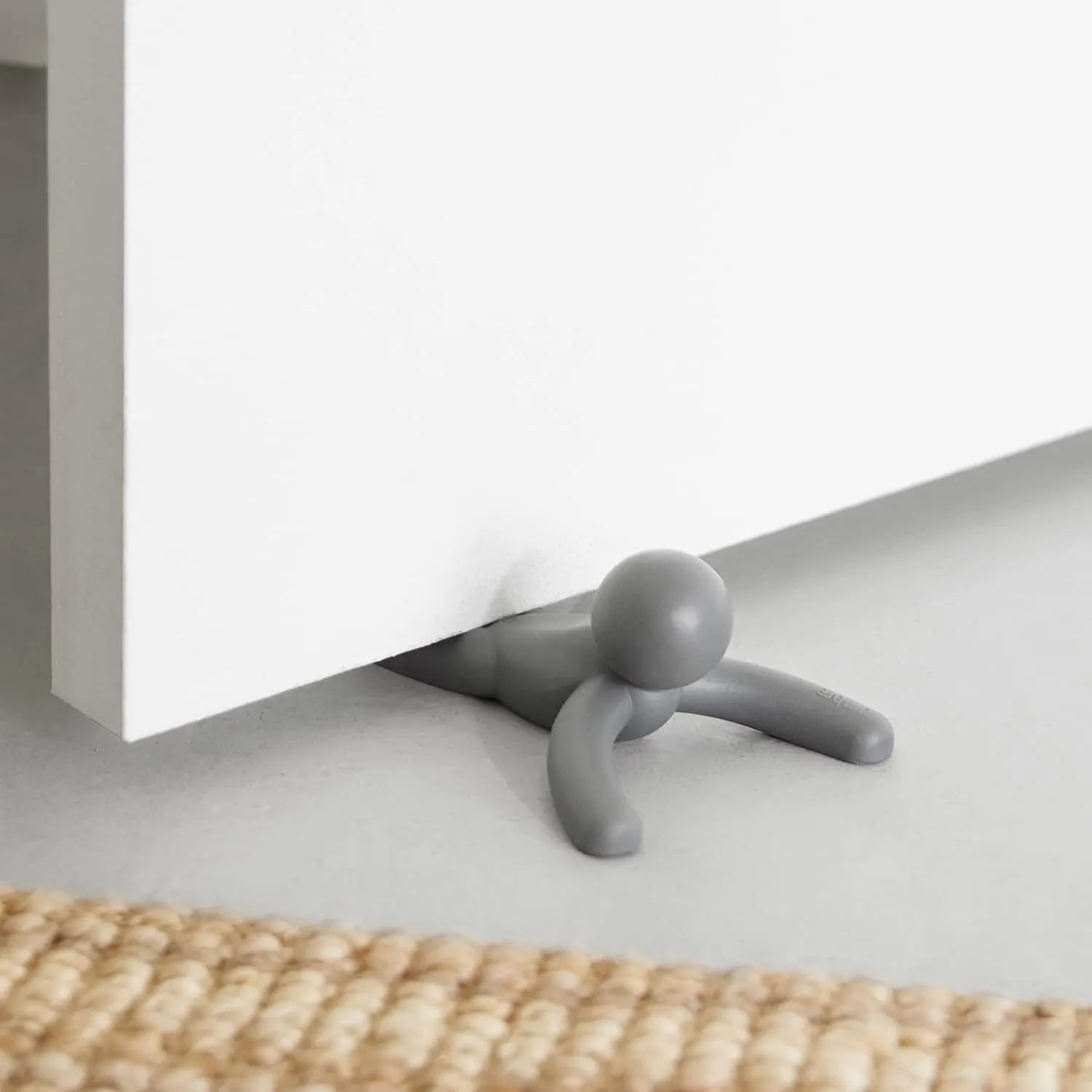 Umbra Buddy Door Stop, Heavy-Duty and Flexible, Soft-Touch Finish, Protects Your Floors, Grey, 2-Pack