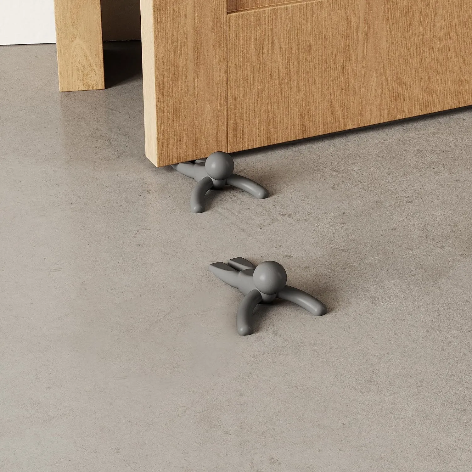 Umbra Buddy Door Stop, Heavy-Duty and Flexible, Soft-Touch Finish, Protects Your Floors, Grey, 2-Pack