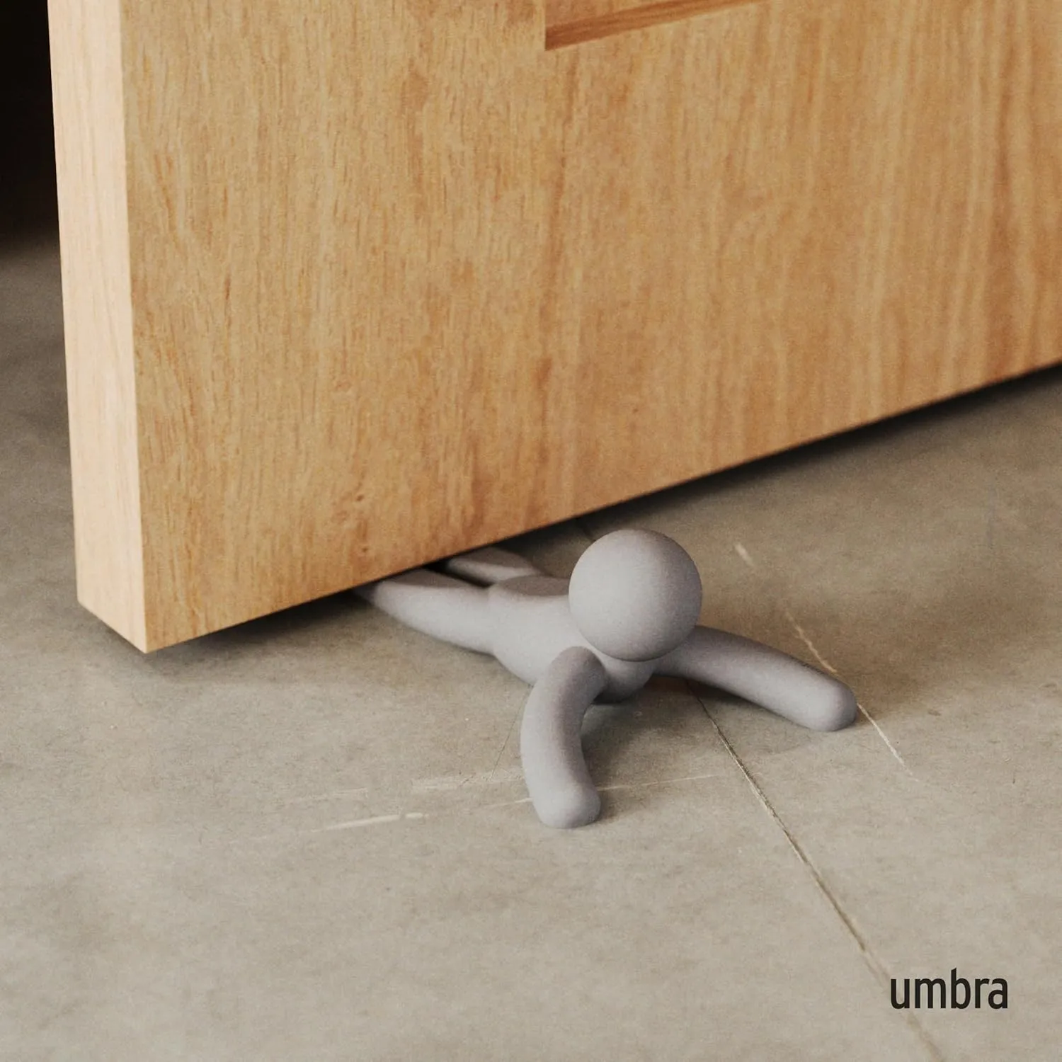Umbra Buddy Door Stop, Heavy-Duty and Flexible, Soft-Touch Finish, Protects Your Floors, Grey, 2-Pack