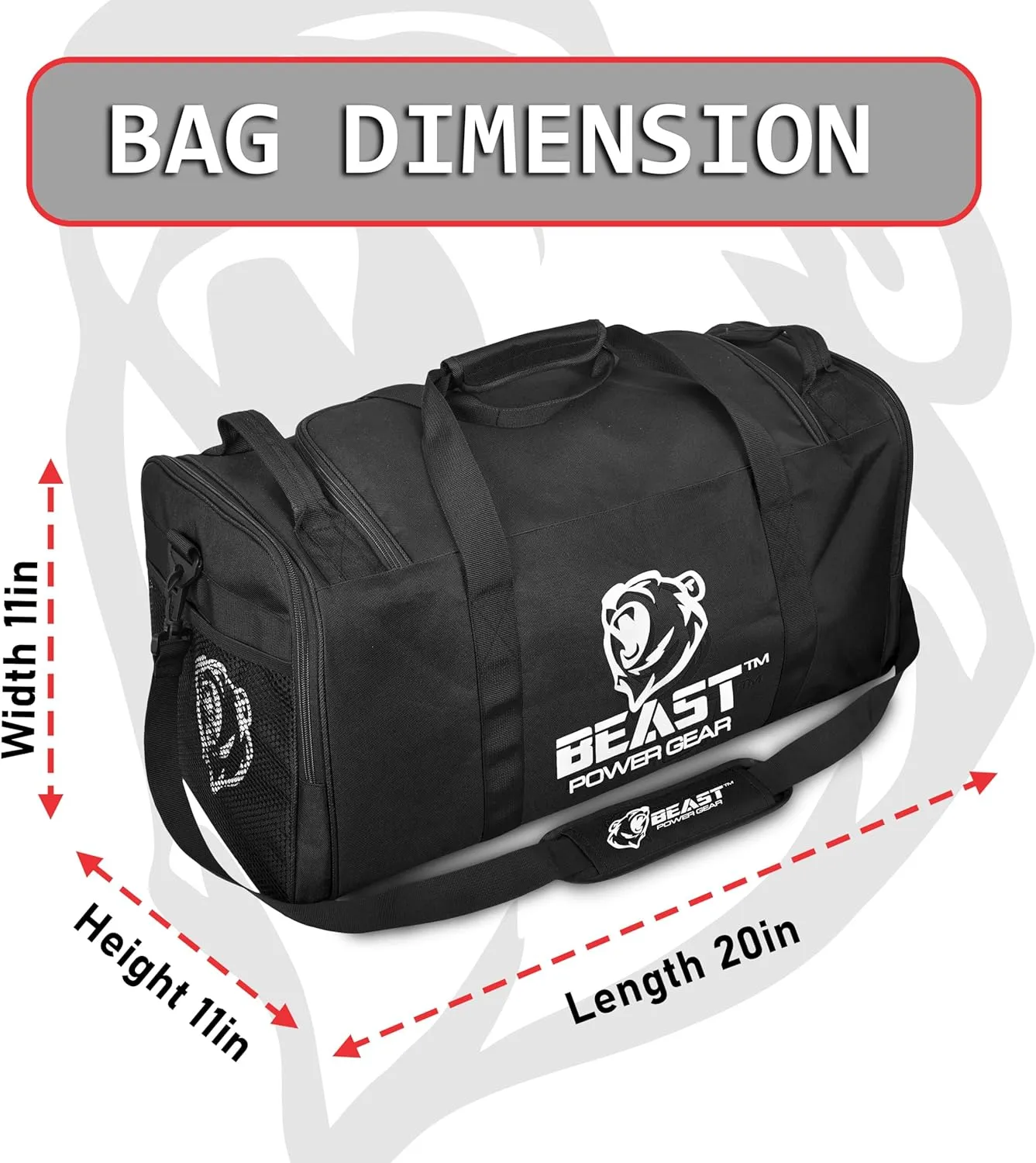 Unisex Duffel Bag Black, Extra Roomy Waterproof Gym Bag For Women with Shoe Compartment, Sports Bag with Zippered Pockets, Adjustable Straps Duffle Bag Travel Large Gym Bag For Men