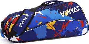 UNISTRENGH Badminton Racket Bag Waterproof Tennis Racquet Single Shoulder Bags 3 to 6 Racquet Tote Pack for Men Women Youth and Adult
