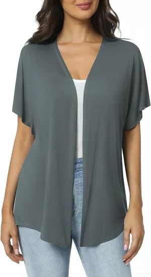 Urban CoCo Women's Lightweight Short Sleeve Kimono Cardigan Casual Cover Ups