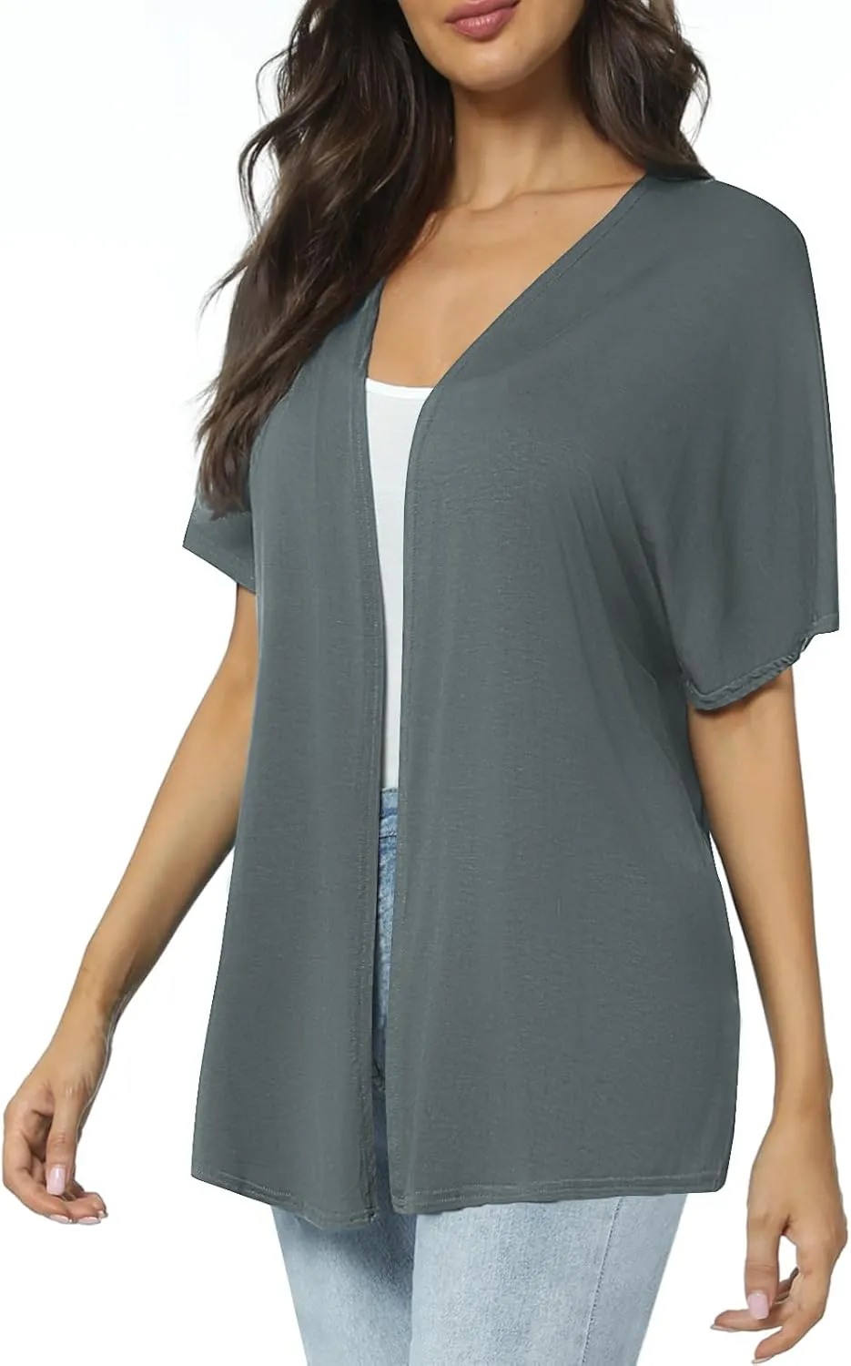 Urban CoCo Women's Lightweight Short Sleeve Kimono Cardigan Casual Cover Ups