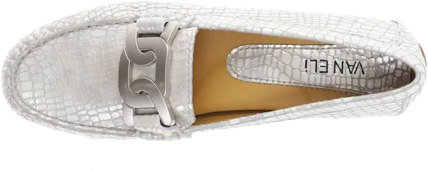 VANELi Womens Aiker Metallic Print Slip On Moccasins Flats Casual - Silver