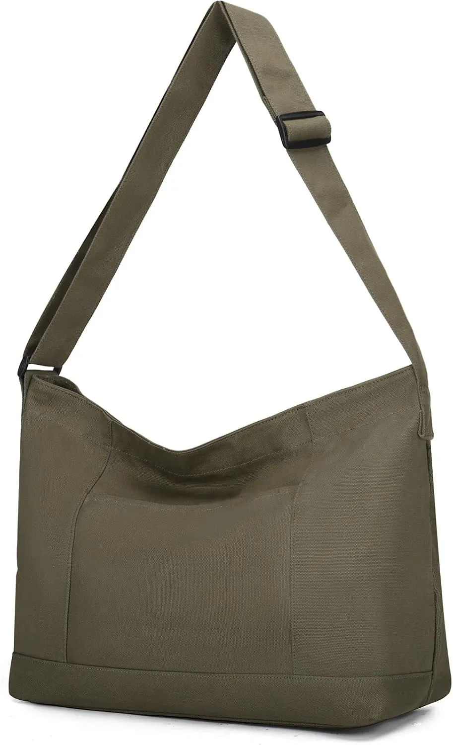 VASCHY Canvas Messenger Bag, Lightweight Casual Crossbody Slouchy Shoulder Hobo Side Bag Purse for Men and Women