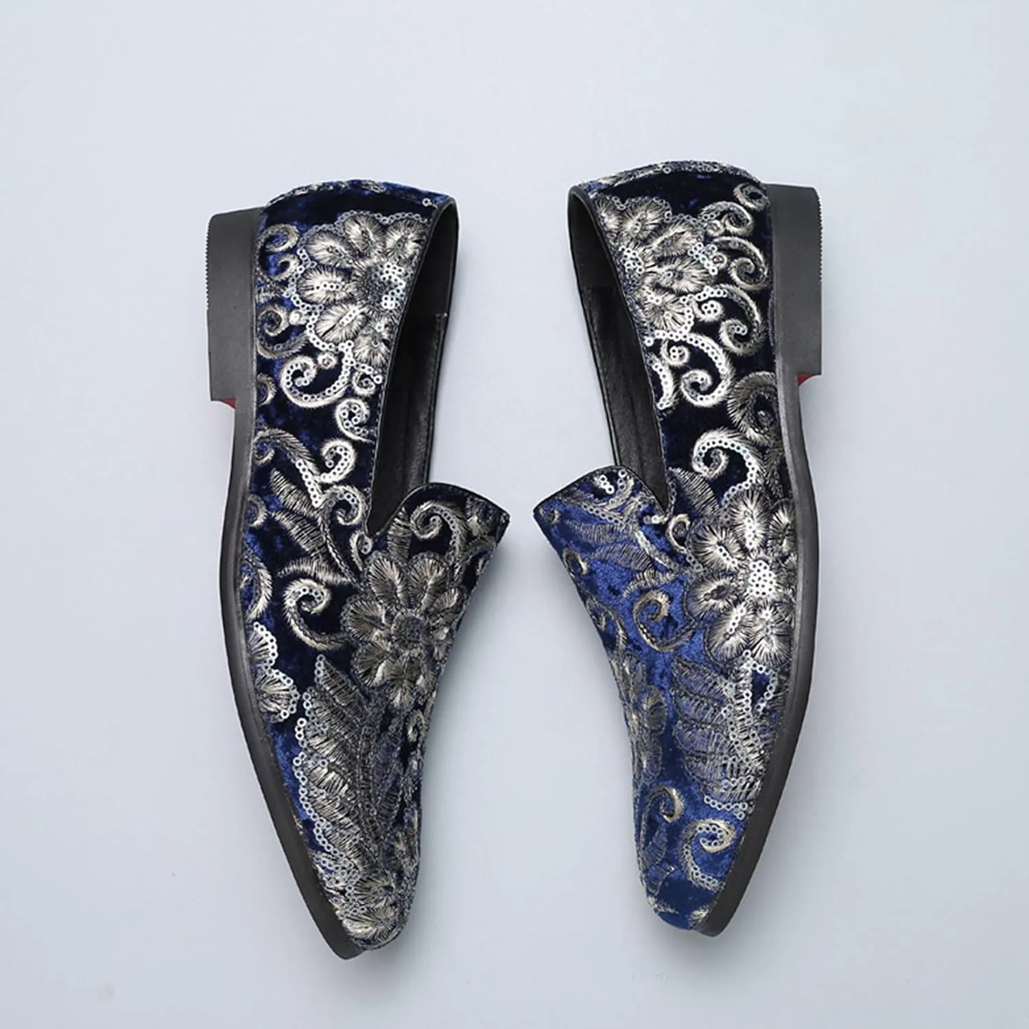 Venshine Mens Dress Loafers Slip On Shoes Glitter Wedding Party Prom Shoes